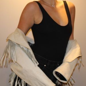 vintage tassel white jacket